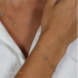 8 kt. Hjertearmbnd - Bicolor