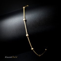 8 kt. Guldarmbnd - Anker-rund m/kugler