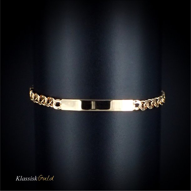 14 kt. Barnearmbnd - Bismark med plade - Bredde:3,5mm