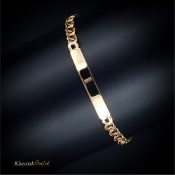 14 kt. Barnearmbnd - Bismark med plade - Bredde:3,5mm