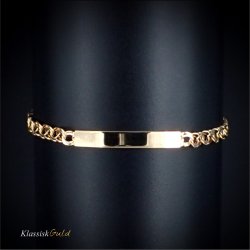 14 kt. Barnearmbnd - Bismark med plade - Bredde:4,0mm