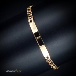 8 kt. Barnearmbnd - Bismark med plade - Bredde:4,0mm