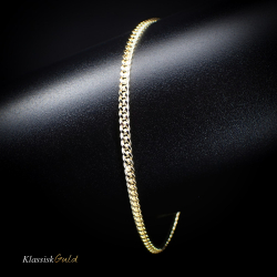 14 kt. Guldarmb�nd - Panser-facet - Tr�d:0,75 Bredde:2,4mm