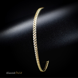 14 kt. Guldarmb�nd - Panser-facet - Tr�d:0,85 Bredde:2,7mm