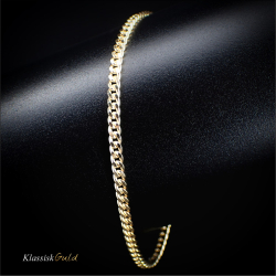 8 kt. Guldarmb�nd - Panser-facet - Tr�d:1,05 Bredde:3,3mm