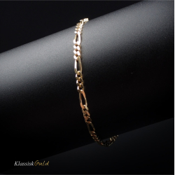 14 kt. Guldarmb�nd - Figaro - Tr�d:0,85 Bredde:2,8mm