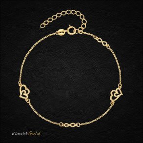 8 kt. Hjertearmbnd - 