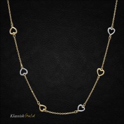 8 kt. Hjertehalskde Bicolor