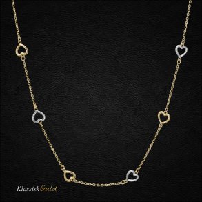 8 kt. Hjertehalskde Bicolor