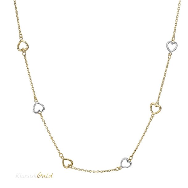 8 kt. Hjertehalskde Bicolor