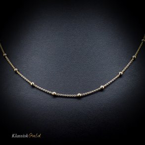 8 kt. Guldhalskde - Anker-rund med kugler