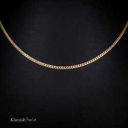 14 kt. Guldhalskde - Panser-facet - Trd:0,75 Bredde:2,4mm