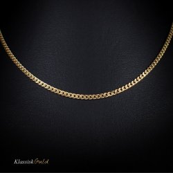 14 kt. Guldhalskde - Panser-facet - Trd:0,85 Bredde:2,7mm