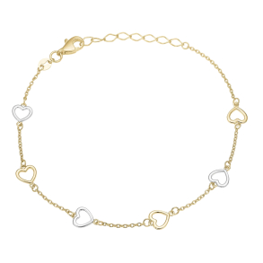 8 kt. Hjertearmb�nd - Bicolor