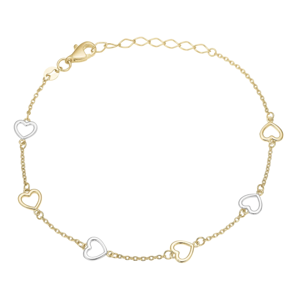 8 kt. Hjertearmb�nd - Bicolor