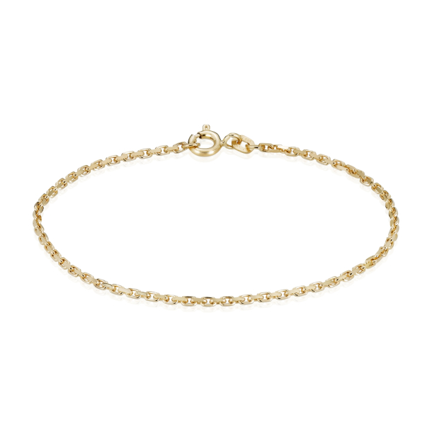 14 kt. Guldarmb�nd - Anker-facet - Tr�d:0,50 Bredde:1,4mm