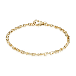 14 kt. Guldarmb�nd - Anker-facet - Tr�d:1,0 Bredde:2,5mm