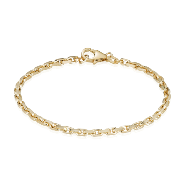 14 kt. Guldarmb�nd - Anker-facet - Tr�d:1,0 Bredde:2,5mm