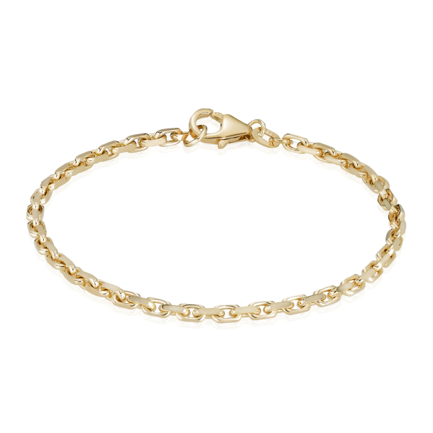 14 kt. Guldarmb�nd - Anker-facet - Tr�d:1,1 Bredde:2,8mm