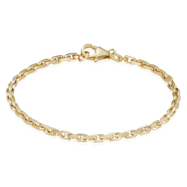14 kt. Guldarmb�nd - Anker-facet - Tr�d:1,3 Bredde:3,4mm