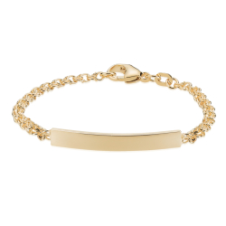 14 kt. Barnearmb�nd - Bismark med plade - Bredde:4,0mm