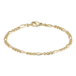 8 kt. Guldarmb�nd - Figaro - Tr�d:1,05 Bredde:3,4mm