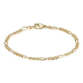 14 kt. Guldarmb�nd - Figaro - Tr�d:1,05 Bredde:3,4mm