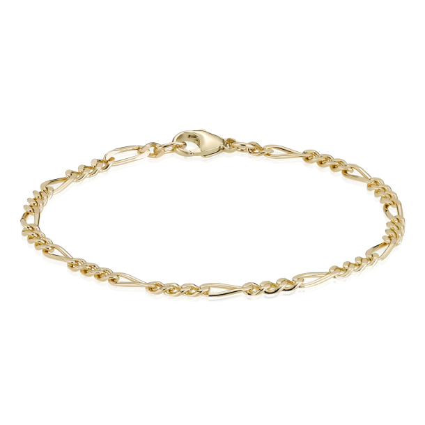 14 kt. Guldarmb�nd - Figaro - Tr�d:0,85 Bredde:2,8mm