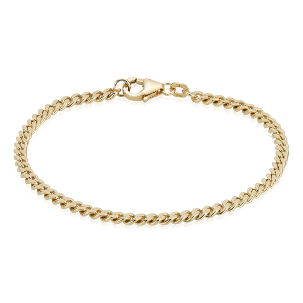 8 kt. Guldarmb�nd - Panser-facet - Tr�d:1,05 Bredde:3,3mm