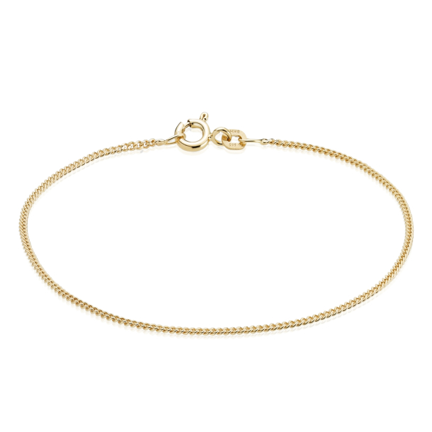 8 kt. Guldarmb�nd - Panser-facet - Tr�d:0,65 Bredde:2,1mm