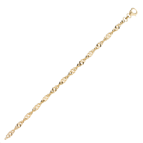 14 kt. Guldarmb�nd - Singapore - Bredde:3,5mm
