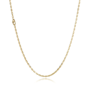 14 kt. Guldhalsk�de - Anker-facet - Tr�d:0,70 Bredde:1,8mm