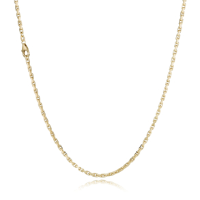 14 kt. Guldhalsk�de - Anker-facet - Tr�d:0,80 Bredde:2,0mm