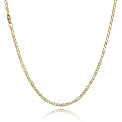 14 kt. Guldhalsk�de - Panser-facet - Tr�d:1,05 Bredde:3,3mm