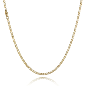 14 kt. Guldhalsk�de - Panser-facet - Tr�d:1,05 Bredde:3,3mm