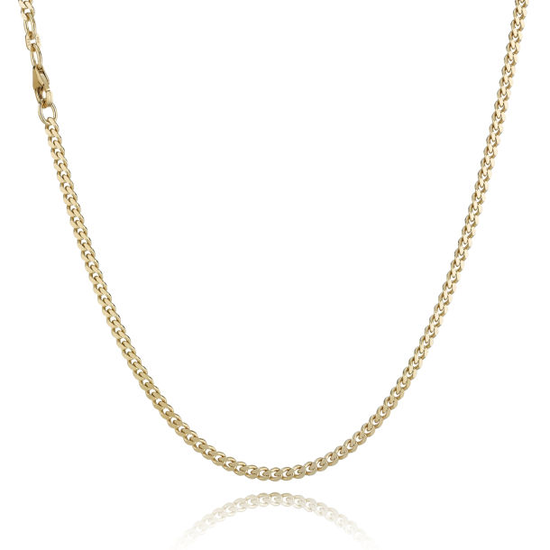 14 kt. Guldhalsk�de - Panser-facet - Tr�d:1,05 Bredde:3,3mm