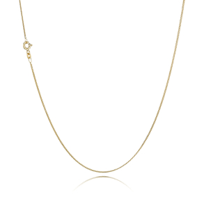 14 kt. Guldhalsk�de - Panser-facet - Tr�d:0,35 Bredde:1,1mm