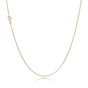 14 kt. Guldhalsk�de - Panser-facet - Tr�d:0,45 Bredde:1,3mm