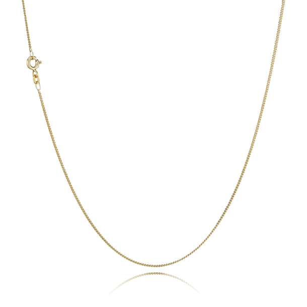 8 kt. Guldhalsk�de - Panser-facet - Tr�d:0,45 Bredde:1,3mm