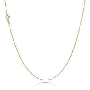 14 kt. Guldhalsk�de - Panser-facet - Tr�d:0,55 Bredde:1,8mm