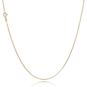 14 kt. Guldhalsk�de - Panser-facet - Tr�d:0,65 Bredde:2,1mm