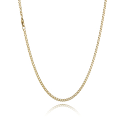 14 kt. Guldhalsk�de - Panser-facet - Tr�d:0,75 Bredde:2,4mm