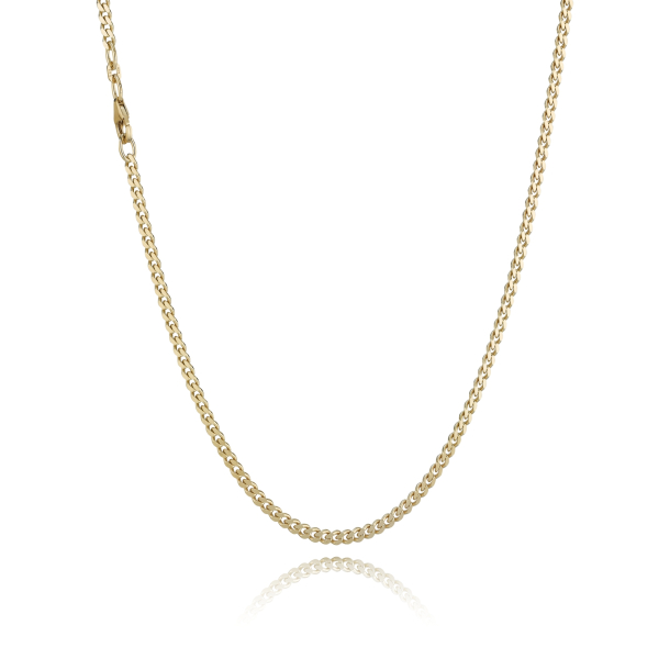 14 kt. Guldhalsk�de - Panser-facet - Tr�d:0,75 Bredde:2,4mm