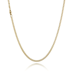 14 kt. Guldhalsk�de - Panser-facet - Tr�d:0,85 Bredde:2,7mm
