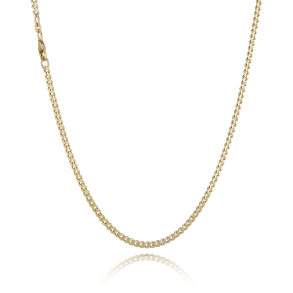 14 kt. Guldhalsk�de - Panser-facet - Tr�d:0,85 Bredde:2,7mm