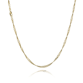 14 kt. Guldhalsk�de - Singapore - Bredde:2,3mm