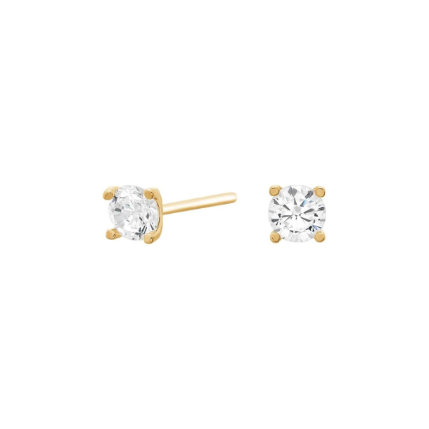 14 kt. Guld�resticks med 4,0mm zirkonia 4 grabber