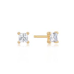 8 kt. Guld�resticks med firkantet zirkonia 4mm