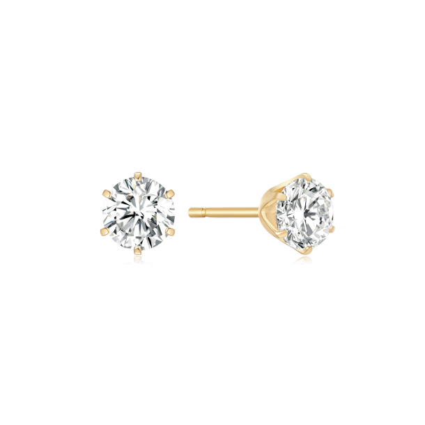 14 kt. Guld�resticks med 5,0mm zirkonia 6 grabber