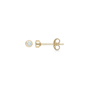 8 kt. Guld�resticks med 3,0mm zirkonia rund fatning